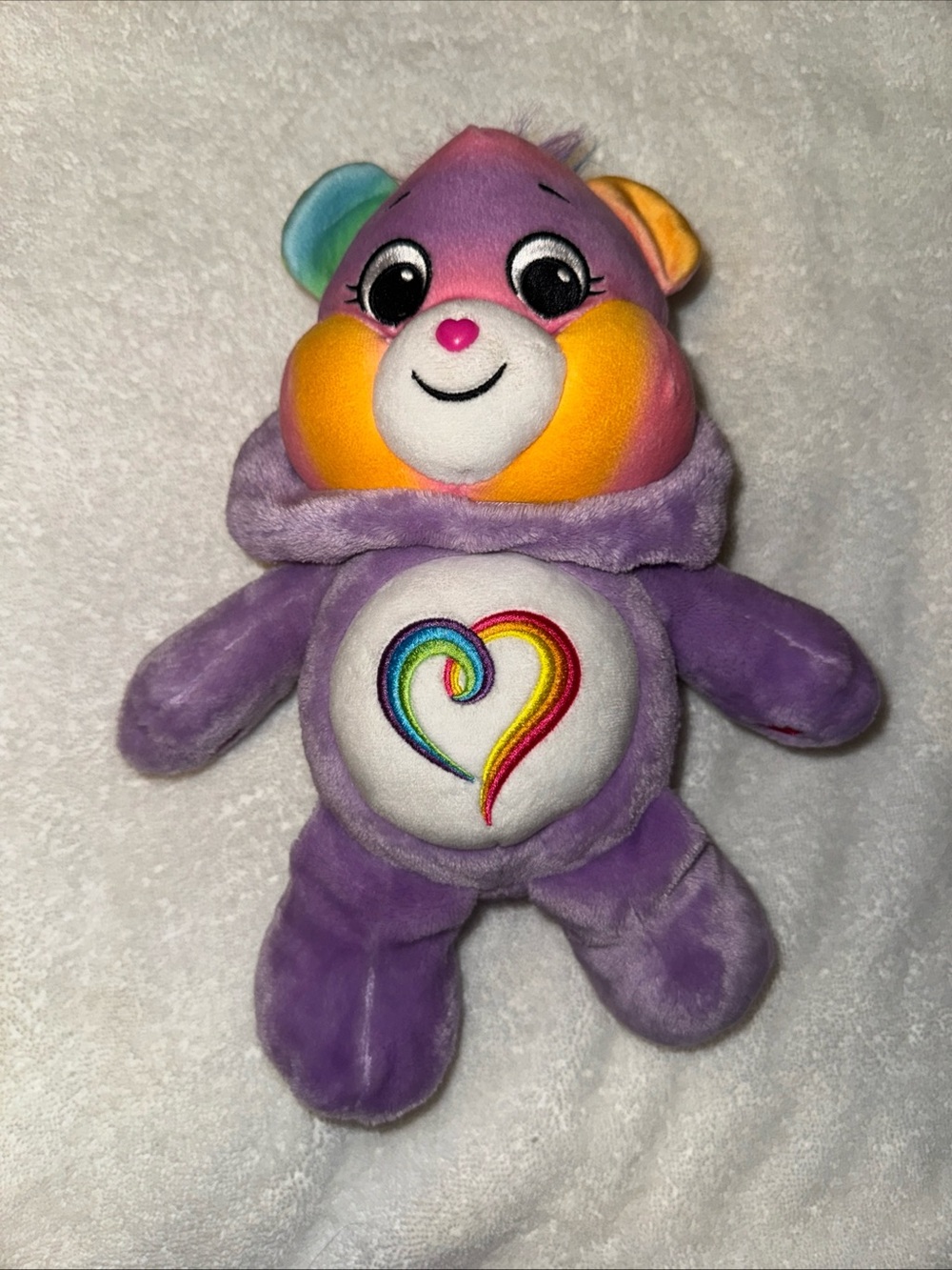 Care Bears Purple Plush with Rainbow Heart Belly Emblem